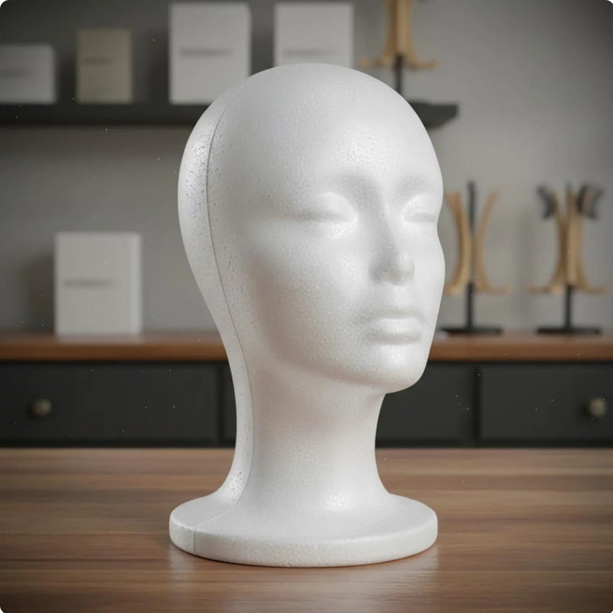 Wig Display Head Styrofoam Mannequin Model Foam Head Stand for Tailor Hairdresser Hat Boutique