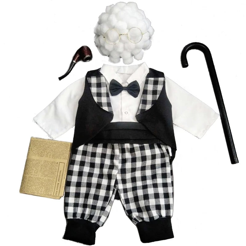 1 Set Funny Baby Photography Props Costume Infant Girls Cosplay Grandma Clothes Photo Shooting Hat Outfits