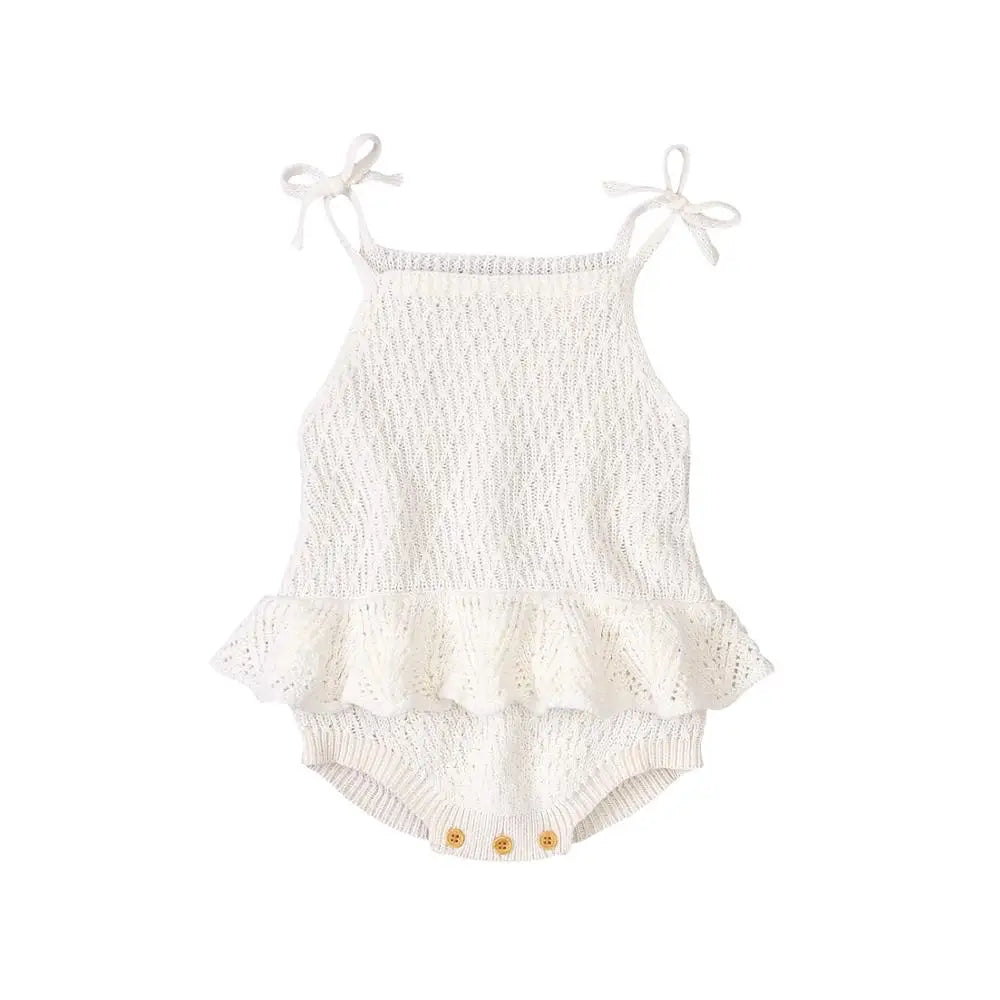 Body Bébé Fille Mignon | Bretelles Tricoté Salopette | Couleur Unie | Combinaison Été | 0-2 Ans
