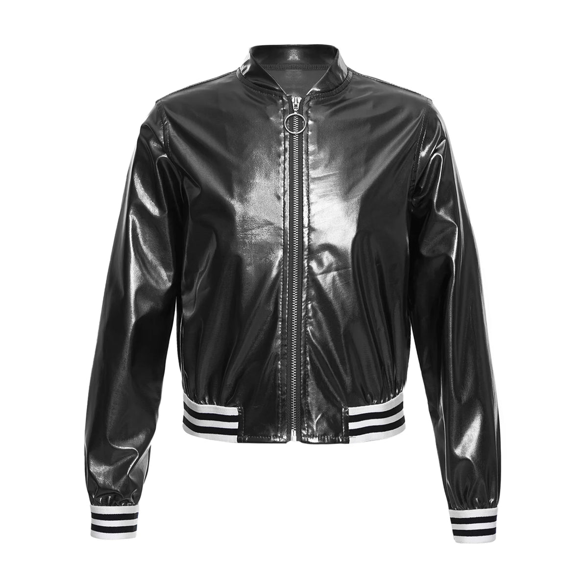 Ensemble Danse Fille Hip Hop | Veste Bomber Métallique & Pantalon | Costume Scène Carnaval Jazz