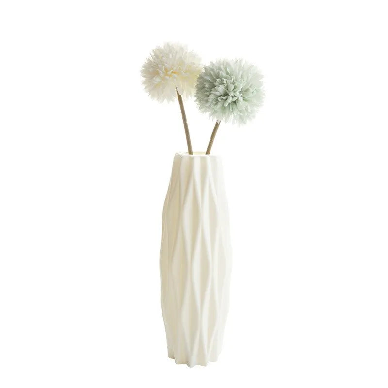 Vase Plastique Imitation Céramique Blanc | Style Nordique | Mariage & Décor Chambre & Bureau