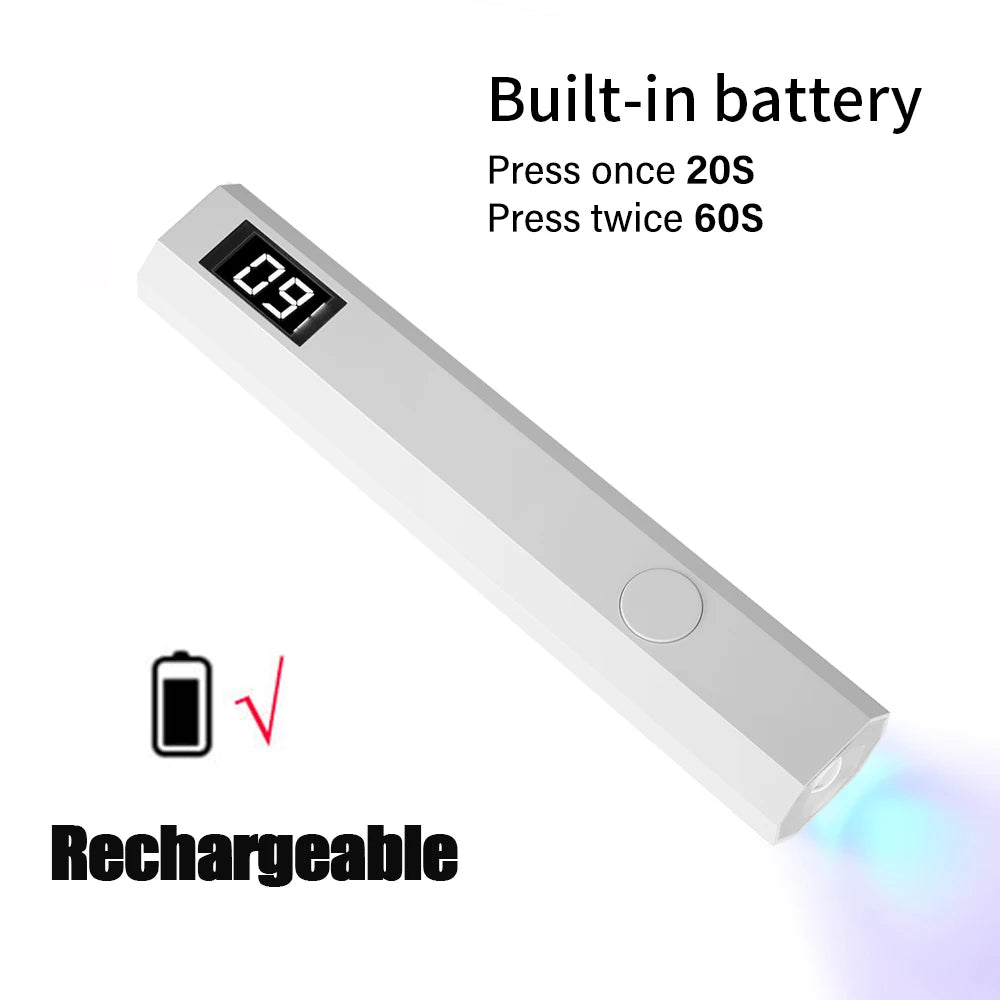 Lampe UV LED Portable pour Ongles en Gel | Rechargeable | Support de Bureau | Nail Art