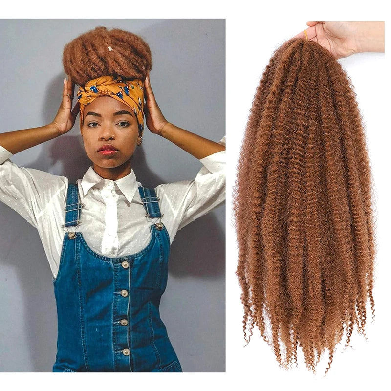 Marley Twist Braiding Hair Crochet Braids Long Afro Kinky Synthetic Fiber For Braiding Hair Extensions