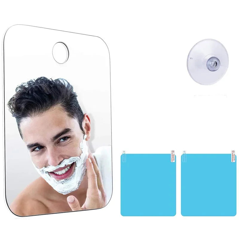 Miroir Acrylique Ventouse Douche | Antibuée | Portable Voyage | Maquillage & Rasage Salle de Bain