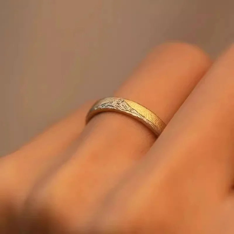 Men's Ring 925 Sterling Silver Jewelry Adjustable Trendy Gold Mountain Design Ring Male Index Finger Accessories