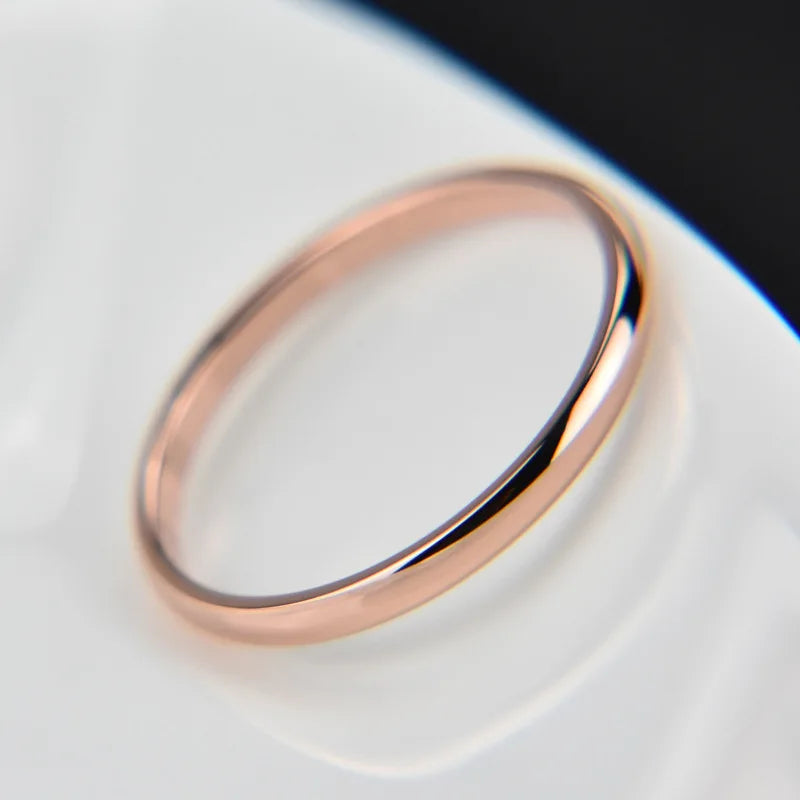 Bague Acier Inoxydable Simple Tendance | Tempérament Élégant | Fiançailles Mariage | Bijou Femme