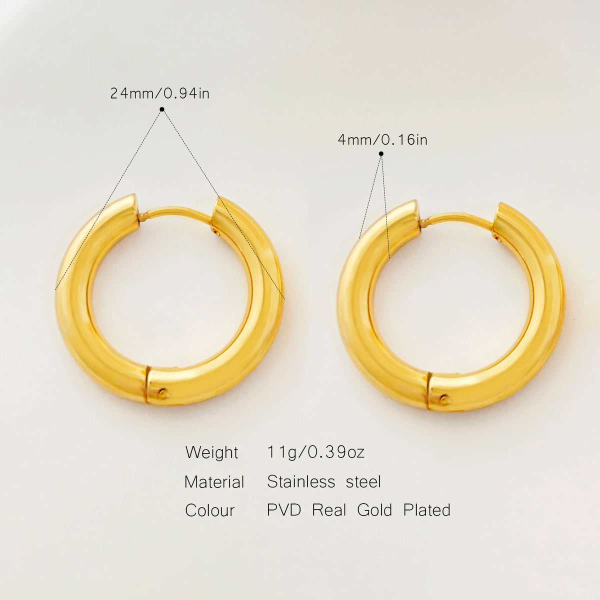 Classical Hoop Earrings, Fashionable and Versatile Stainless Steel Jewelry
