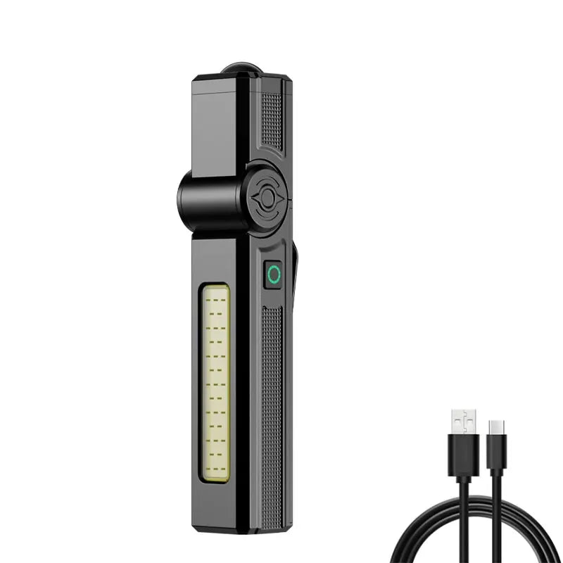 Portable Rechargeable Work Lights LED Folding Torch with Magnetic Base COB Light 90°Rotate Camping Emergency Lamp