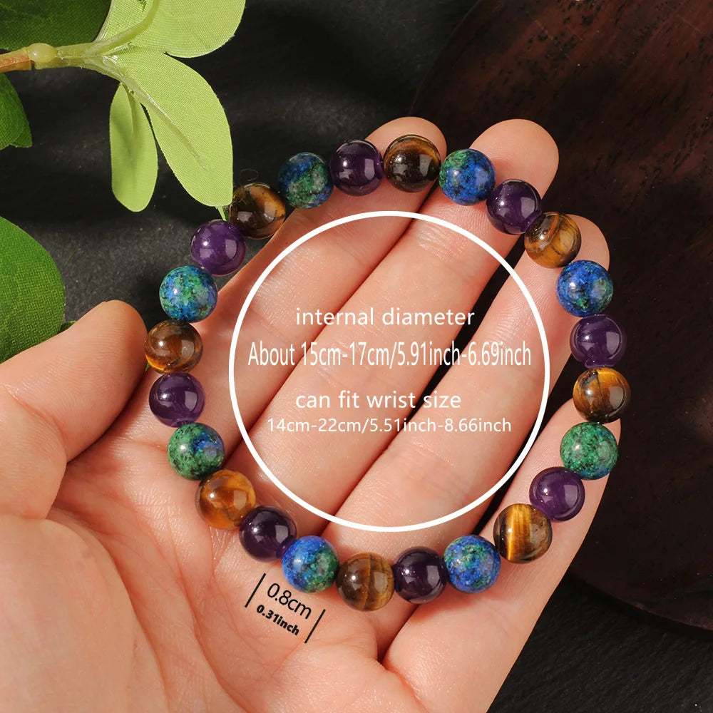 Fashionable multi-color beaded bracelet, handmade elastic rope bracelet, suitable for daily wear as a holiday gift