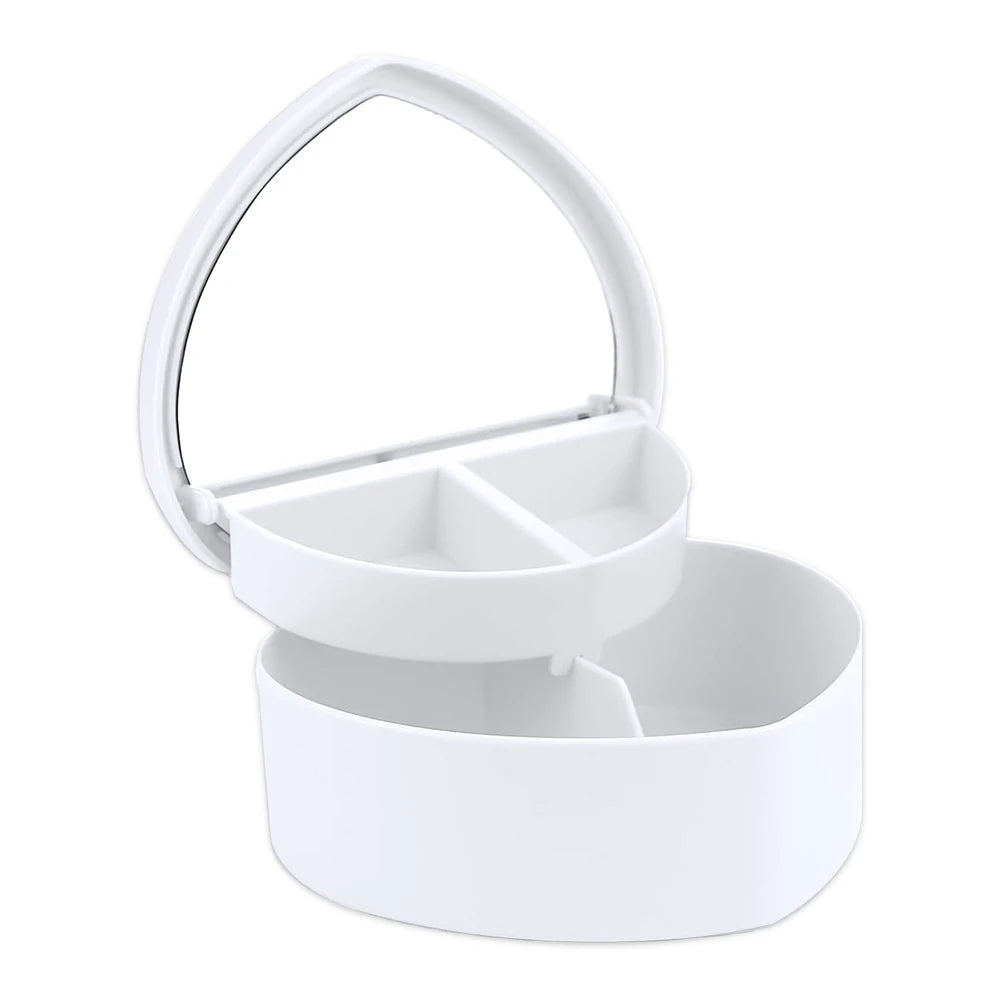 Boîte Rangement Accessoires Cheveux avec Miroir | Pinces Barrettes Élastiques Fille | Étui Voyage Portable