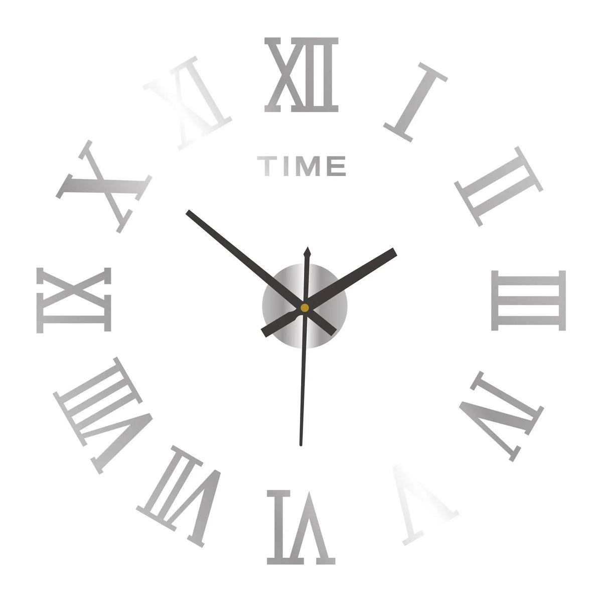 Horloge Murale Acrylique 3D Chiffres Romains | Miroir DIY | Grande Ronde | Décor Salon & Chambre