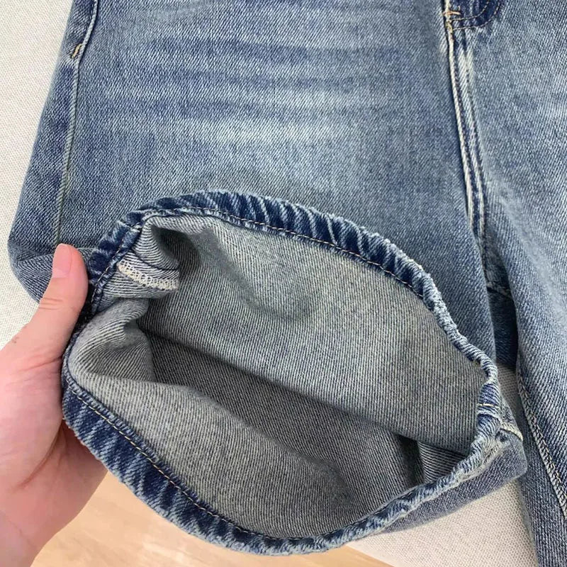 Short Jean Taille Haute Large Femme | Vintage Streetwear | Jambe Large Genou | Casual Été