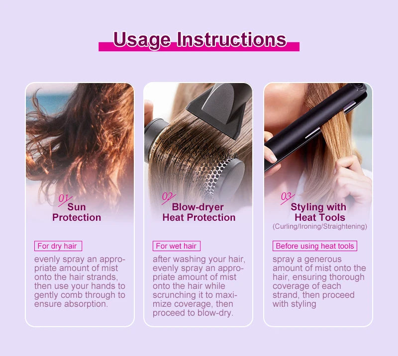 Spray Thermoprotécteur PURC Huile Coco | Anti-Frisottis & Brillance | Protection Jusqu'à 240°C