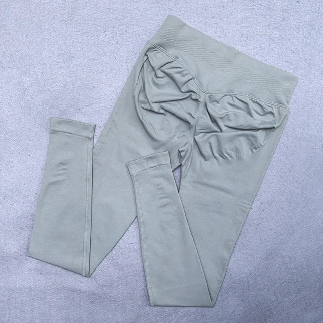 Legging Yoga Sans Couture Femme | Scrunch Butt Lifting | Gym & Sport | Taille Basse Côtelée