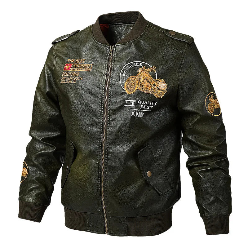 PU Leather Motorcycle Jacket Men Autumn Winter Plush Washed Retro Motorcycle Jacket Motorcycle Accessories Moto Jacket Men