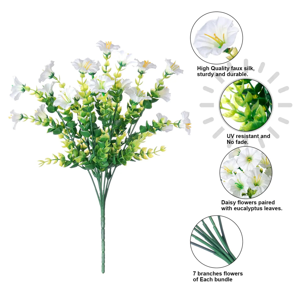 Fleurs Artificielles Soie Extérieur | Résistant UV | Décor Jardin Balcon Terrasse & Maison