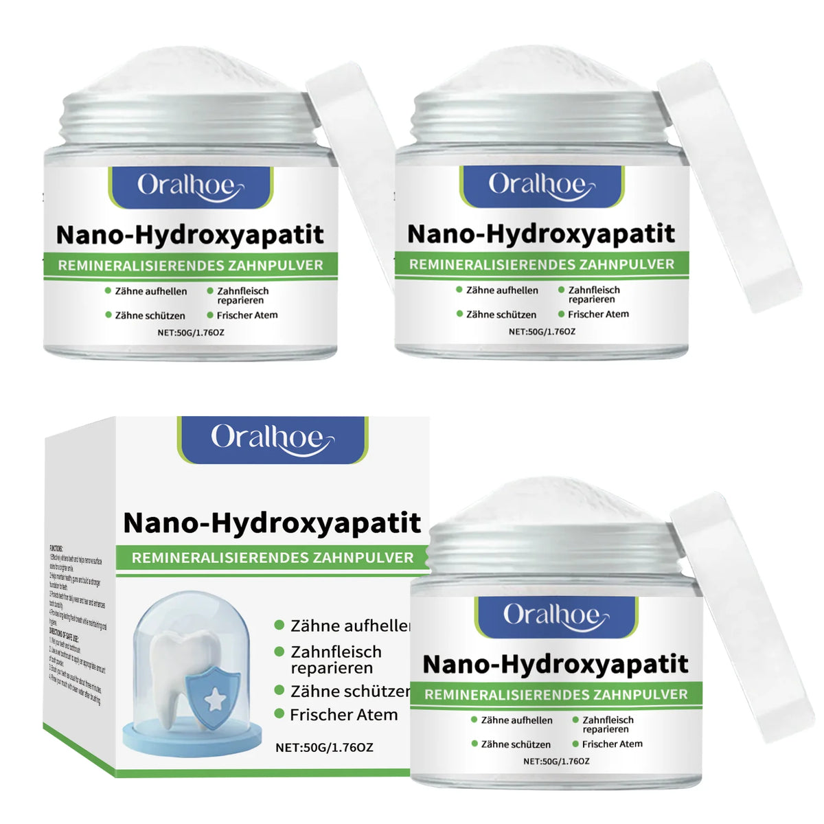 Poudre Blanchissante à l’Hydroxyapatite | Soin Dentaire Professionnel | Élimine les Taches | Haleine Fraîche