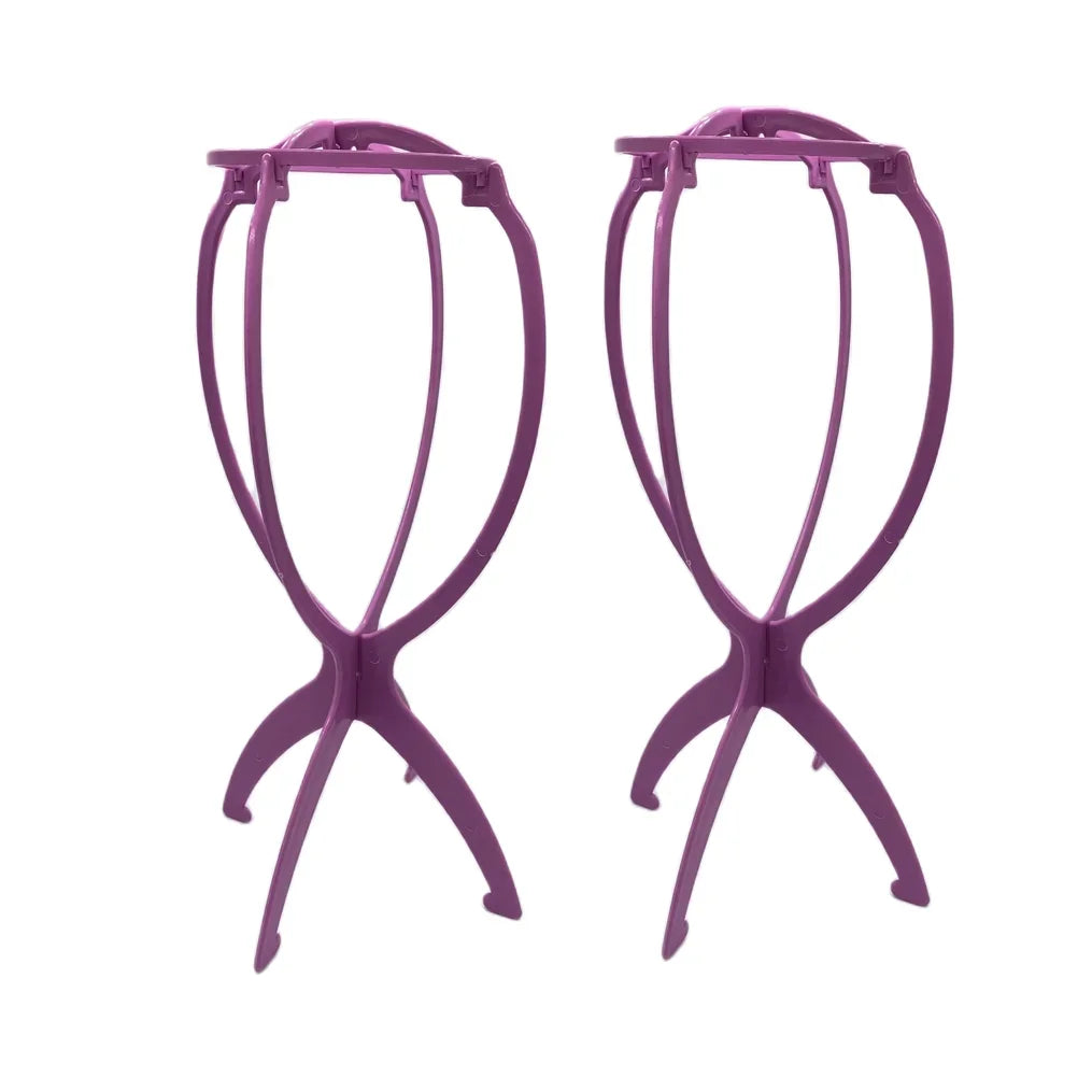 2 pcs 36cm Portable Desktop Wig Stand Wig Stands Portable Wig Hanger Salon Barber Hanging Hats Holder Display Stand