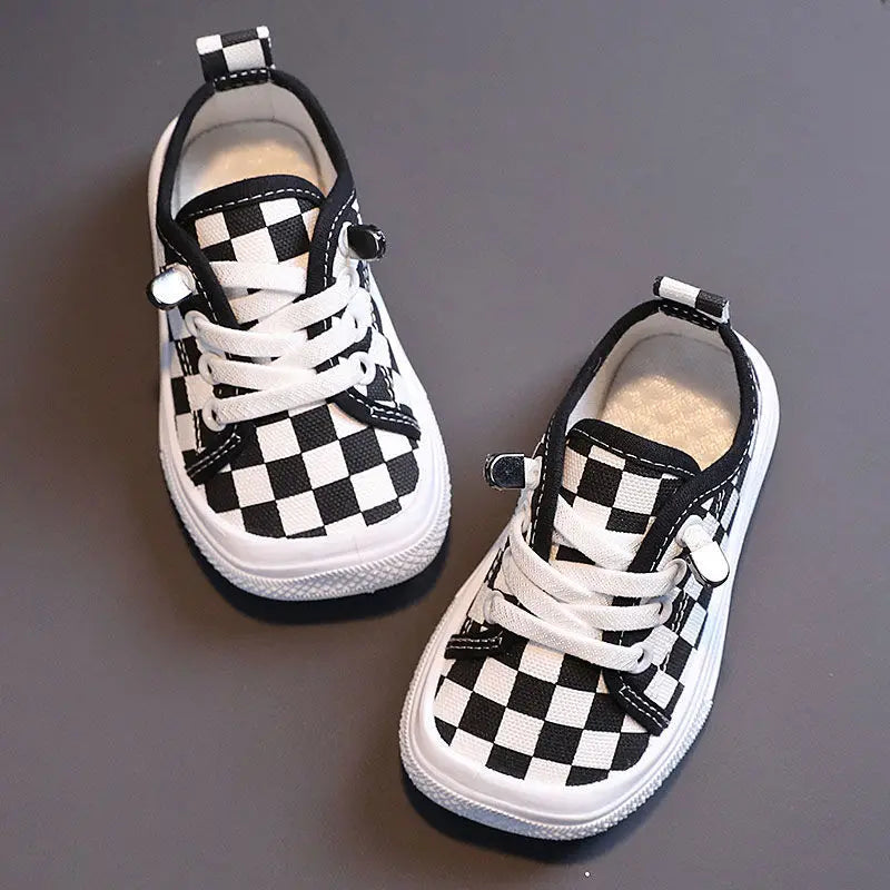 Kids Non-slip Comfort Sneakers, Toddlers Tennis Shoes, Children's Sport Canvas Shoes, Lace-up Girls Flat Boys Casual Shoes