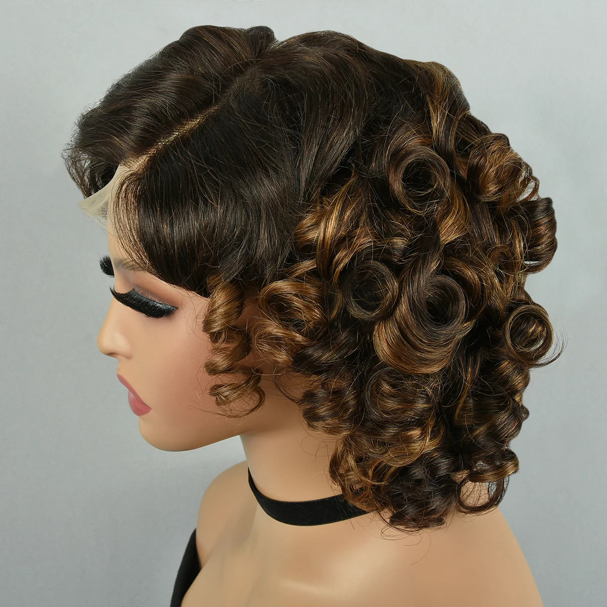 High Peruvian Romance Curly Bob 100% Human Hair Wigs Glueless Deep Water Wave HD Lace Front 13x4 4x4 Transparent Lace Front Wig