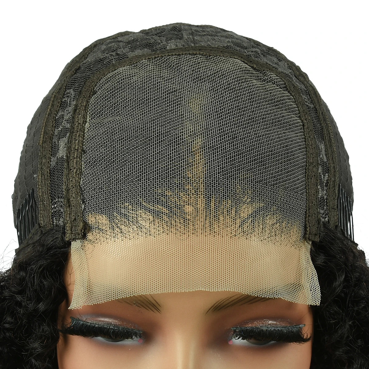Kinky Curly Bob Wig Human Hair 180% Density 4x4 Lace Front Human Hair Wigs Afro Kinky Bob Wig For Women Natural Color