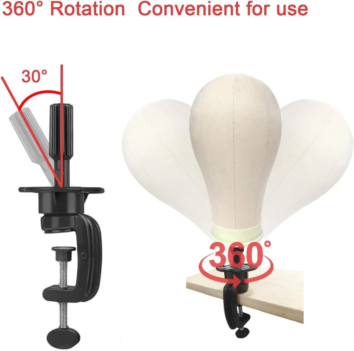 Wig Mannequin Head Stand for Table Training Head Stand Adjustable Cosmetology Mannequin Stand Hairdressing Head Model Holder