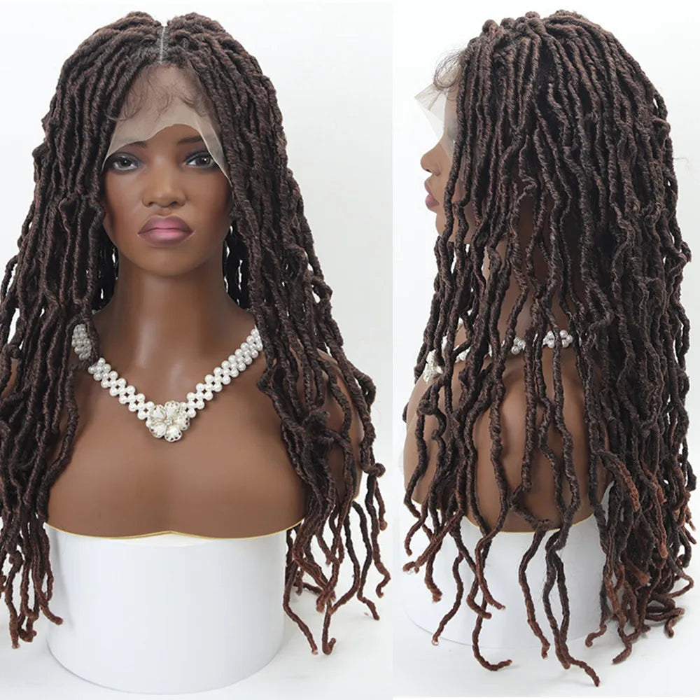 Dreadlocks Braided Wigs Synthetic Locs Full Lace Wig Female Braids Full Lace Wigs Women African Box Braids Hair Wigs For Woman
