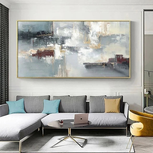 Peinture Huile Paysage Abstrait | Grand Format | Canvas Mural | Sans Cadre | Décoration Salon & Maison