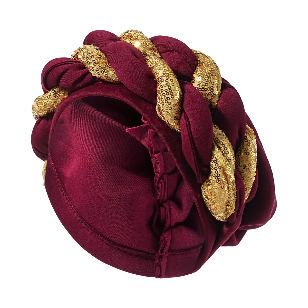 Spangle Big Braids Head Wrap Twisted Head Turbans Headwear, Wedding Heads Turban, Hair Cover Accessories