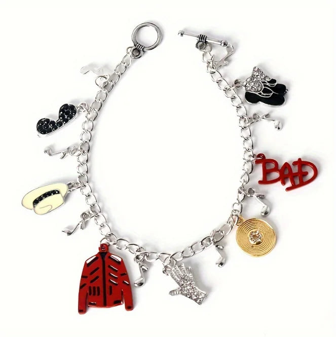 Bracelet Charme Michael Jackson | Infini Amour | Bijou Fan Musique | Cadeau Tendance