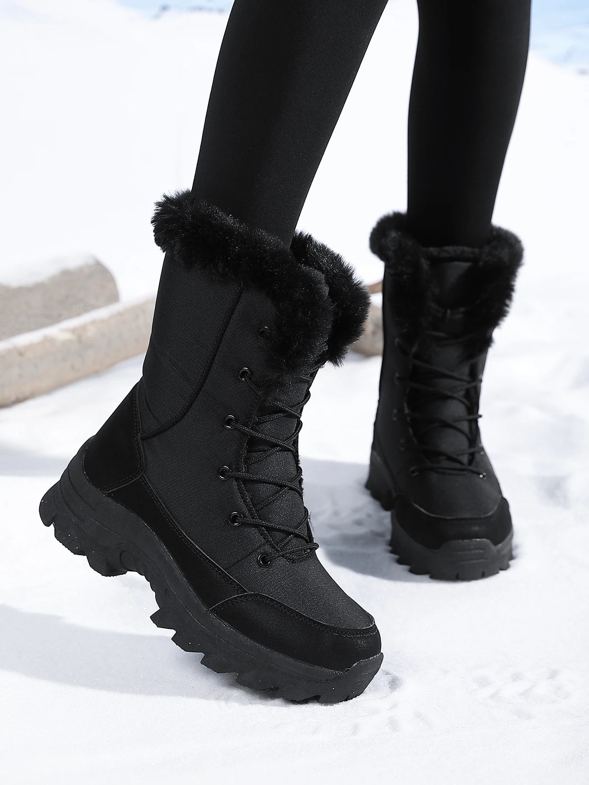 Bottes de Neige Femme Style Nord-Est | Imperméables Antidérapantes | Coton Épais Polaire | Ski & Hiver