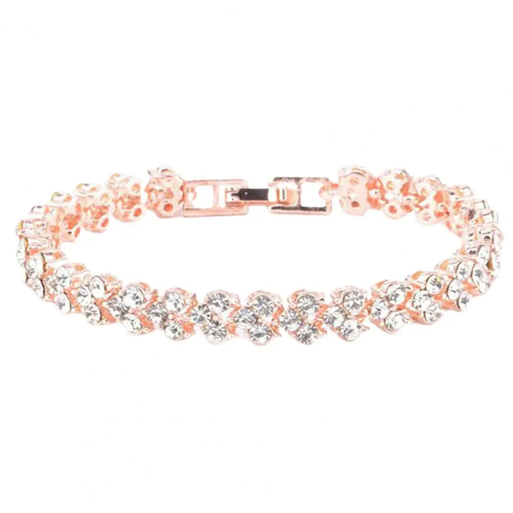 Elegant Bracelet for Women, Chain Cubic Zirconia Rhinestone Shiny Inlaid Bangle Bracelet Gifts