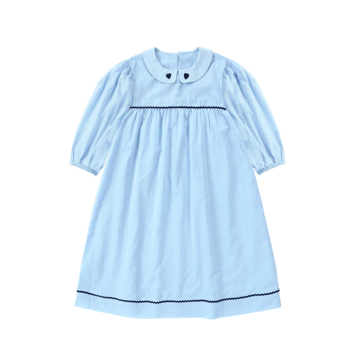 Tenue Famille Assortie AP Barcelone | Robe Fille Broderie & Ensemble Garçon Carreaux | Collection Bleue