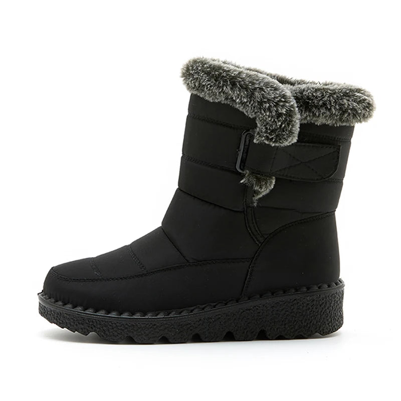 Bottes de Neige Femme 2026 | Fausse Fourrure Peluche | Cheville | Antidérapantes | Grande Taille
