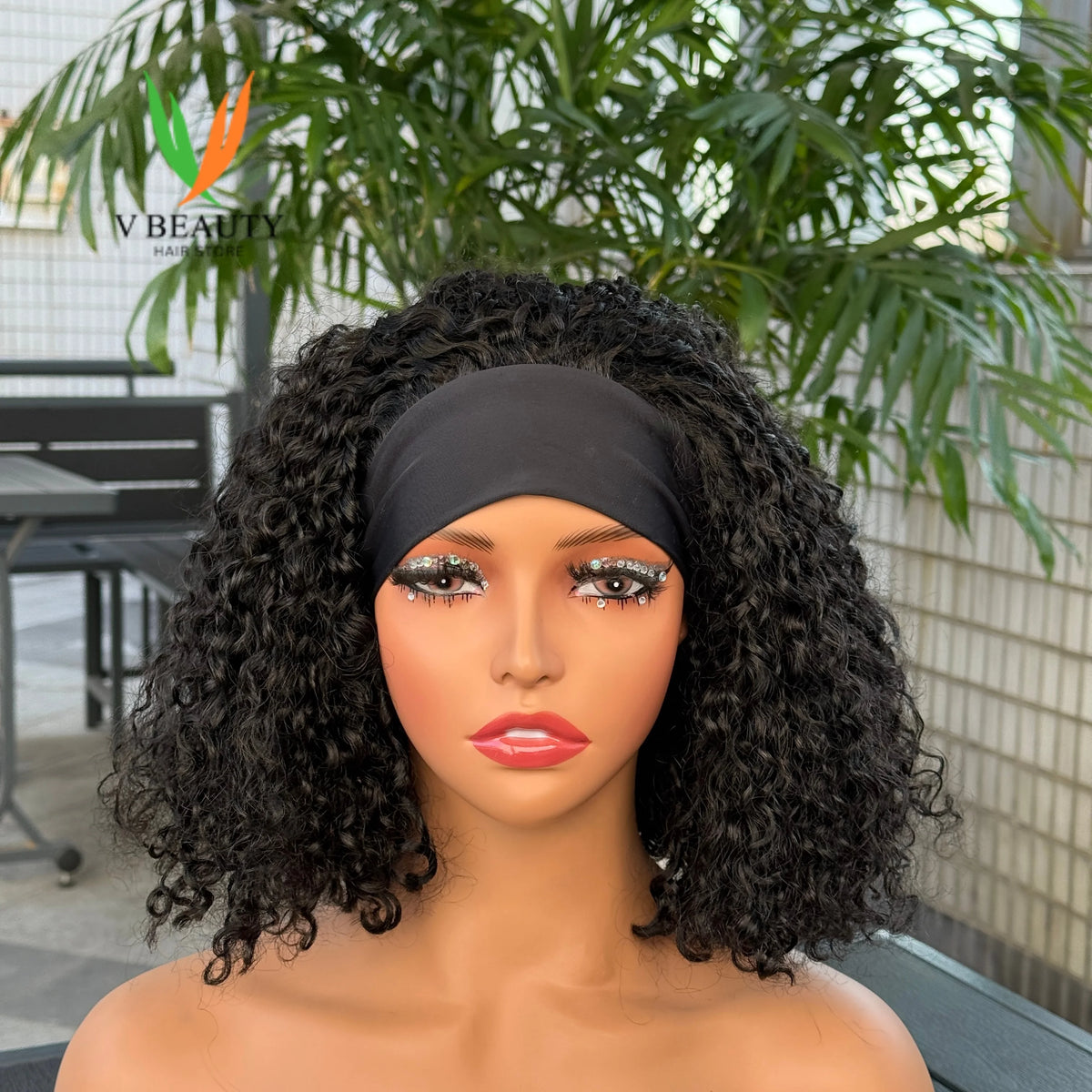 Perruque Headband Pixie Curly | 250% Densité | Cheveux Humains Brésiliens Vierges | Machine Made | Sans Lace