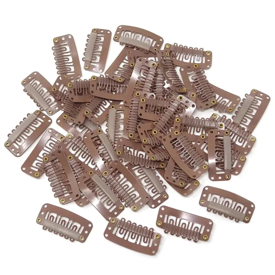 Lot 50 Clips Extensions Cheveux | 2,8 cm | Silicone Antidérapant | Snap Clips | Accessoires Perruque & Tissage