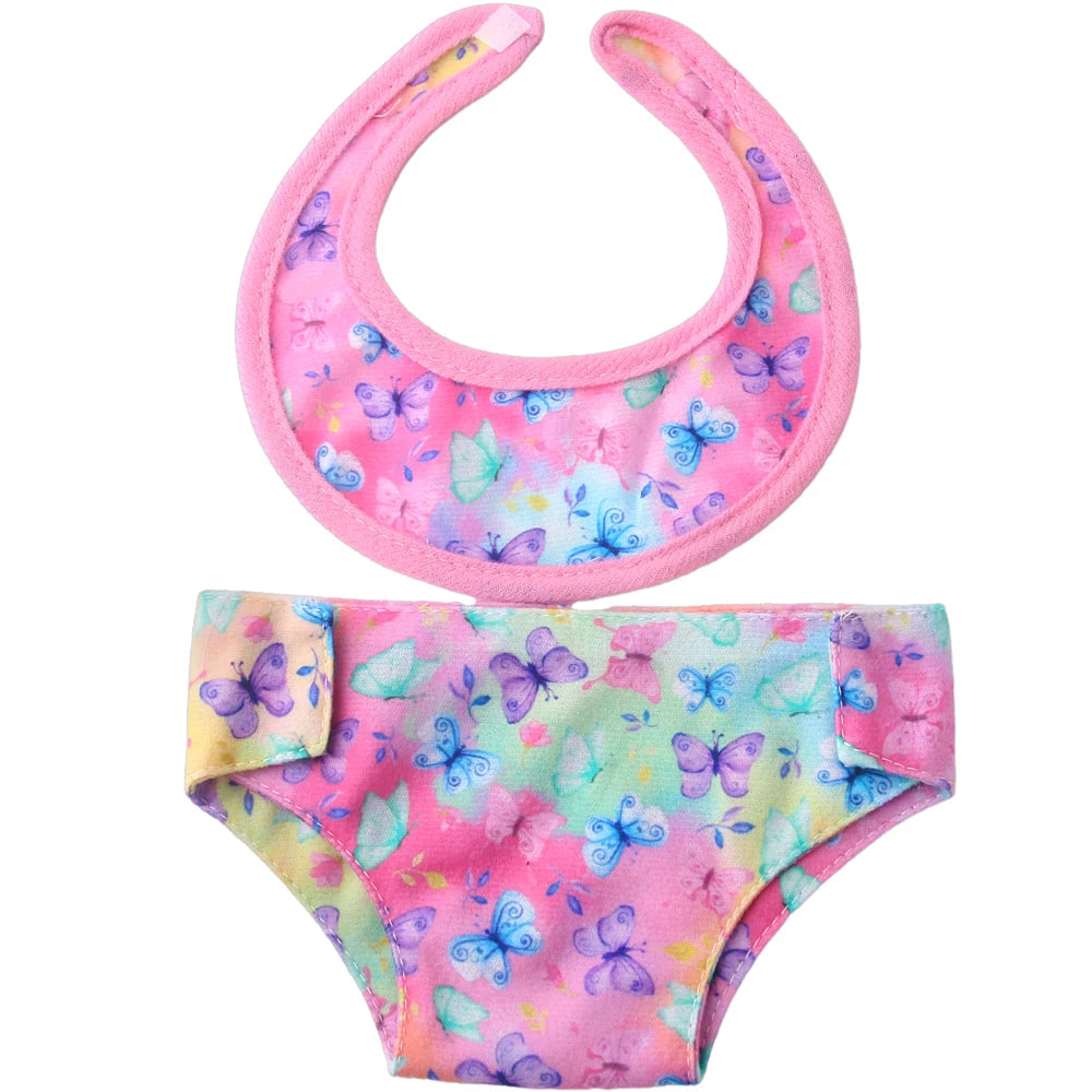 Lot Bavoirs Bébé | 43 cm | Sous-Vêtements Poupée Reborn | Américaine 18 Pouces | Accessoires Poupée (v2)