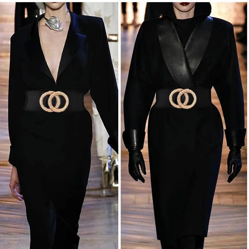 Ceinture Large Corset Femme Grande Taille | Élastique Luxe | Mode Designer | Taille Haute Cinée