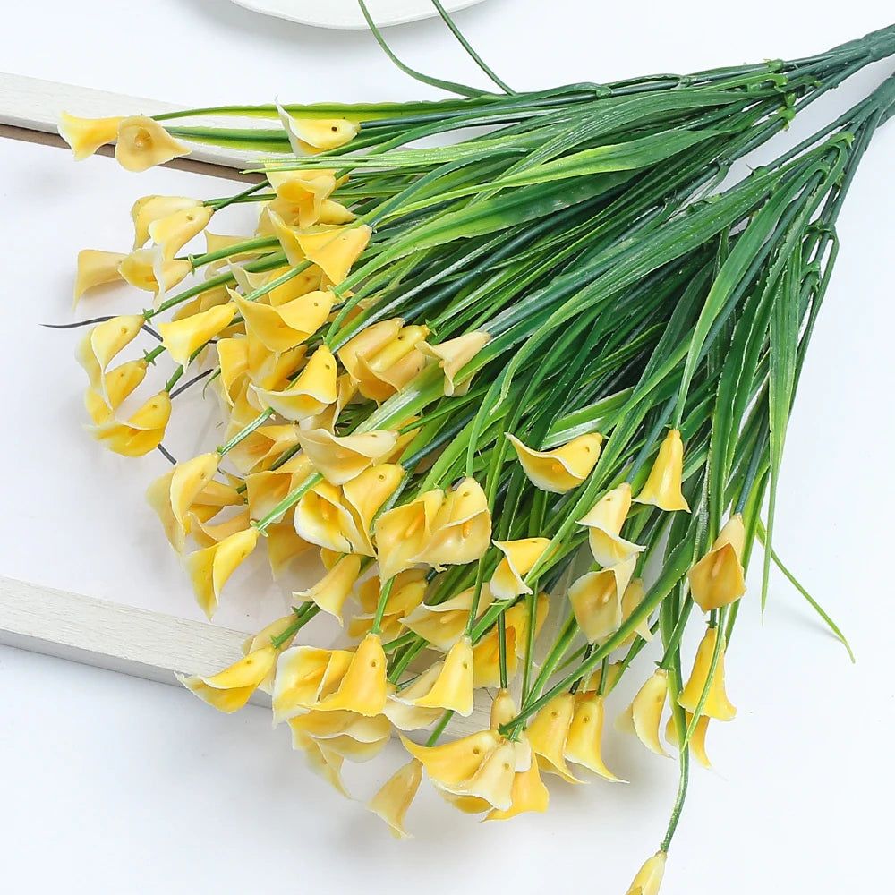Fleurs Artificielles Bouquet 33cm | Décoration Maison, Jardin & Mariage | Arrangement Vase Extérieur