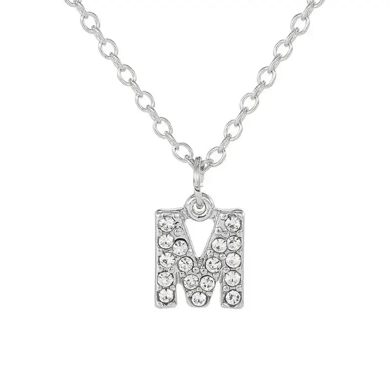 Fashionable Shiny A-Z Letter Pendant Charm Necklace 26 Initial Alphabet Name Clavicle Chain Party Jewelry Gift