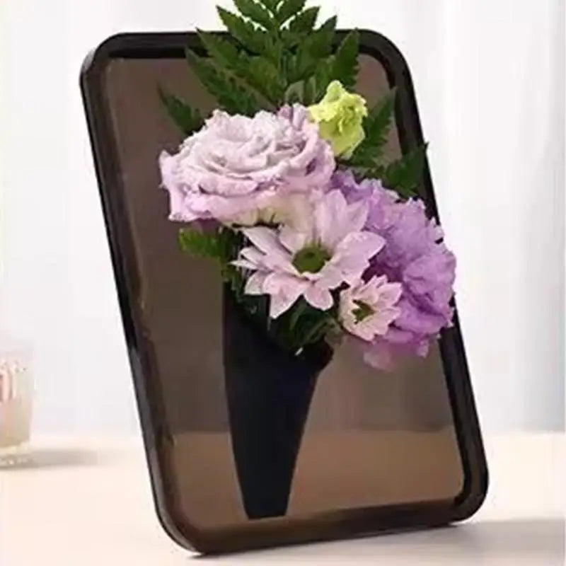 Vase à fleurs en acrylique Art moderne Cadres décoratifs transparents pour la maison Étagère de bureau Salon Affichage floral