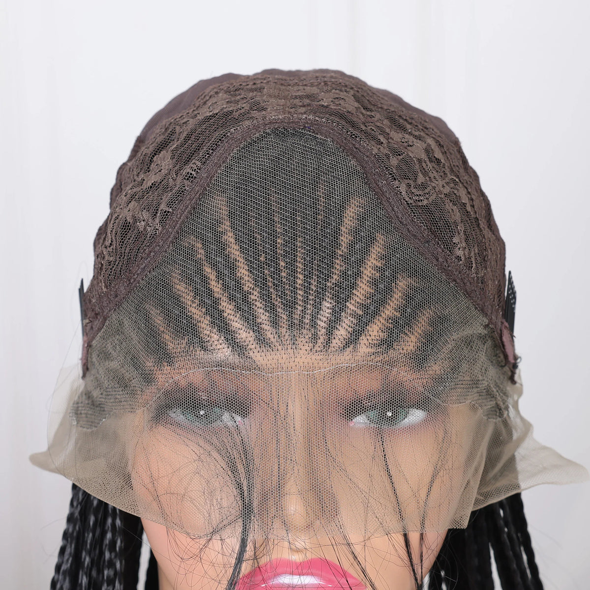 Perruque Tresses Faux Locs Goddess Twist Longue | 13x4 Lace Frontal | Synthétique | Nœuds Blancs Knotless | Femmes Noires