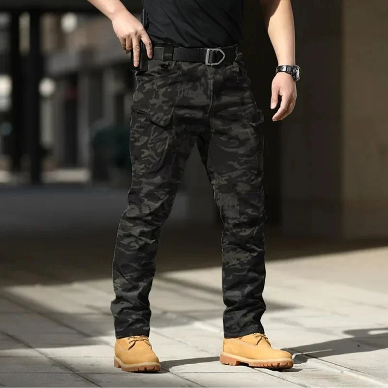 Men's Waterproof Cargo Pants Elastic Multiple Pocket Military Male Trousers Outdoor Joggers Pant Plus Size Tactical Pants Men