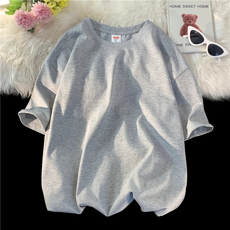 T-shirt ample uni en coton pour homme | Manches courtes | S à 5XL