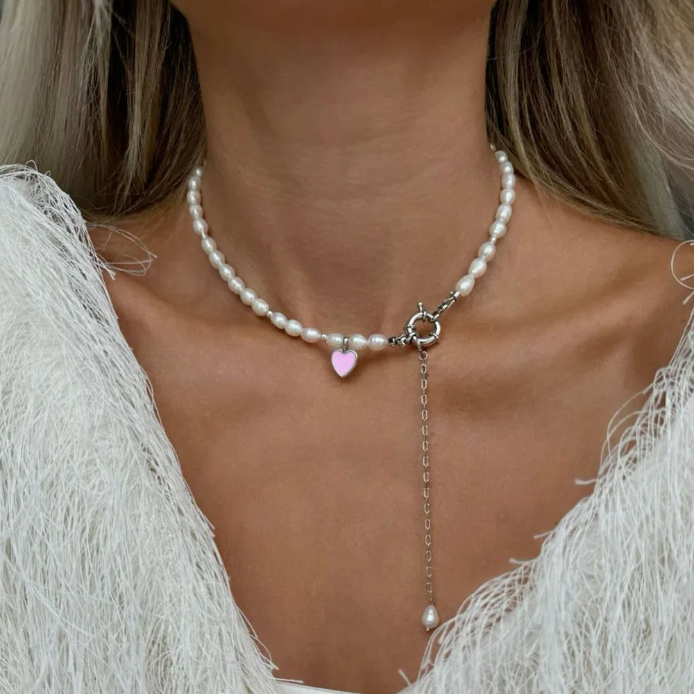 Collier Multicouche Frange Chaîne | Perle Imitation Vintage | Pendentif Choker | Bijou Mariage Femme
