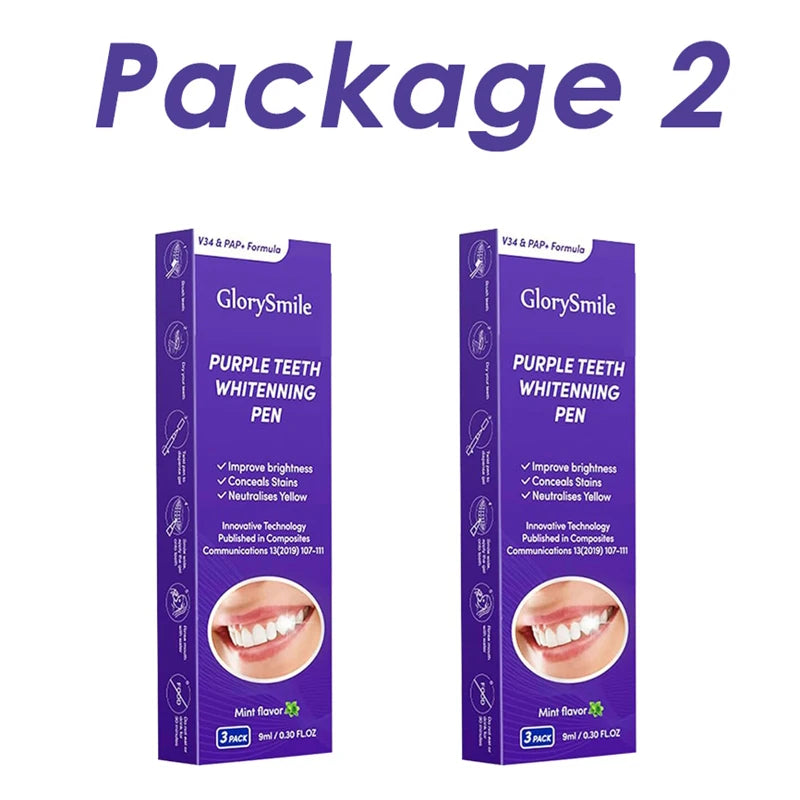 Magical Purple Teeth Whitening Pen, Fresh Breath, Stain Removal, Toothpaste, Oral Deep Cleaning, Teeth Cleaning Essence, Oral Care