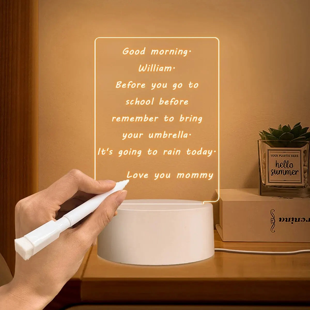Lampe de Bureau Décorative USB | Tableau de Messages avec Stylo | Veilleuse de Chevet | Décoration Intérieure