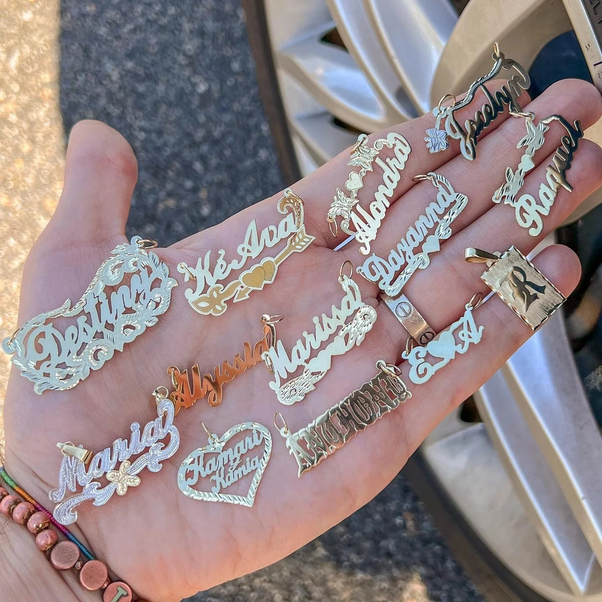 Custom Name Necklace For Women Personalized 18k Gold Plated Pendant Nameplate Jewelry Gift For Girls