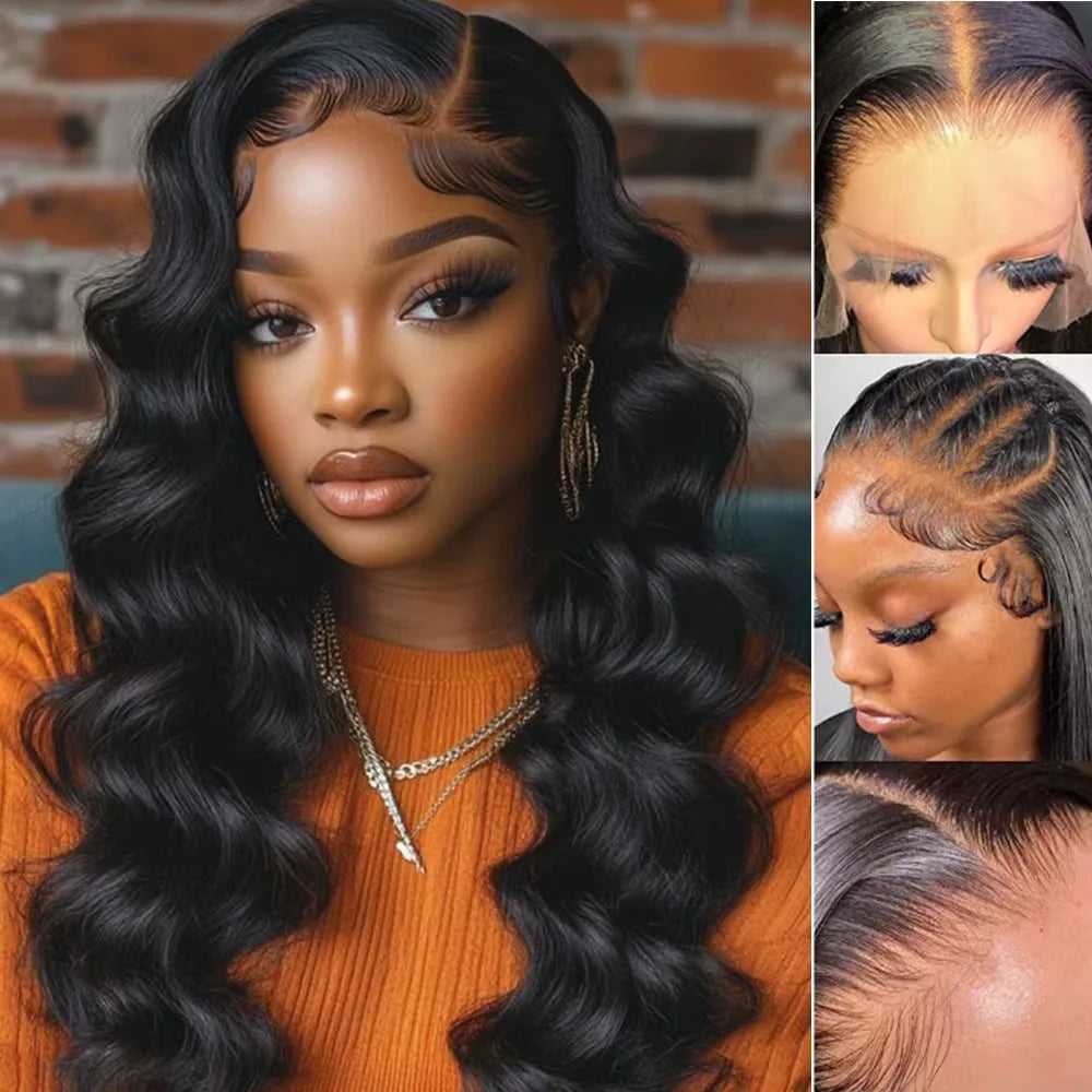 Perruque Body Wave Curly Péruvienne | 300% Densité | 13x4 & 13x6 HD Lace | Baby Hair | Pré-Pluçuée | Cheveux Humains