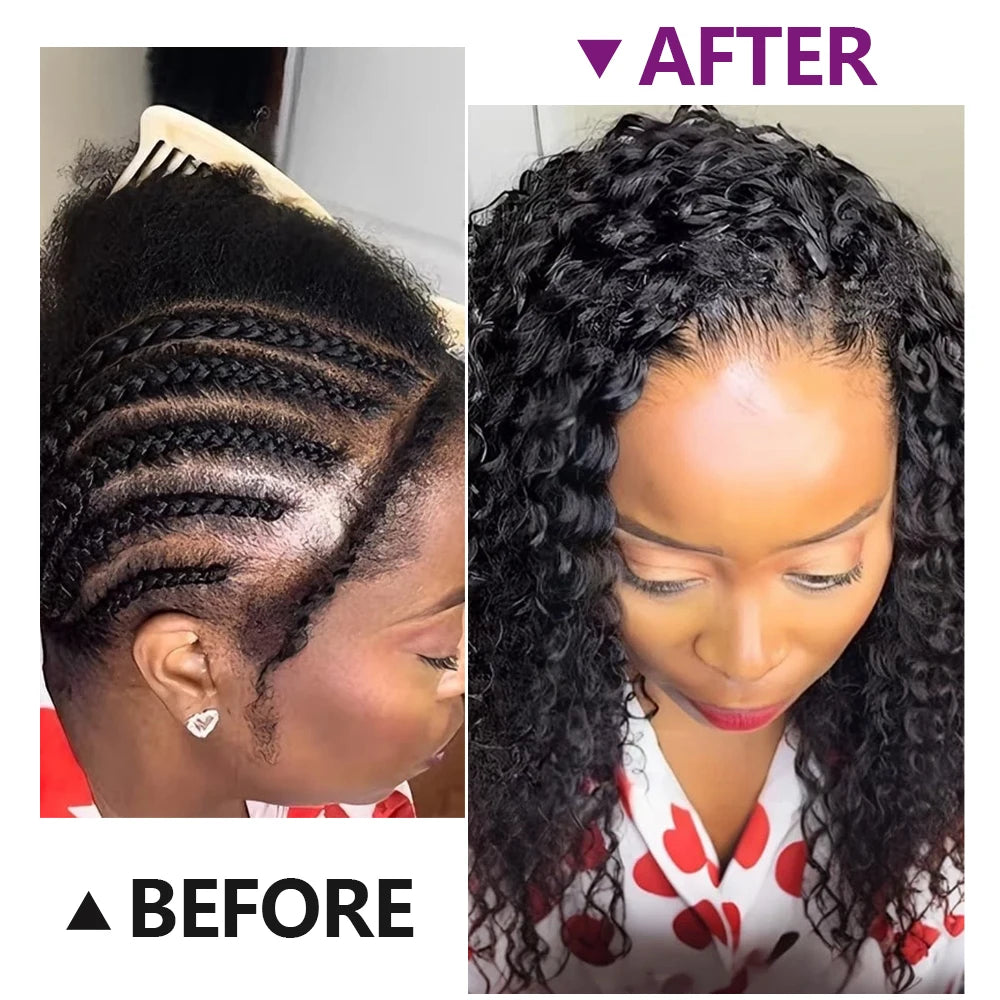 Extensions Crochet Cheveux Humains | Nœuds Invisibles | Pré-Loop | Deep Curly Wave | 14-22 Pouces | Femme